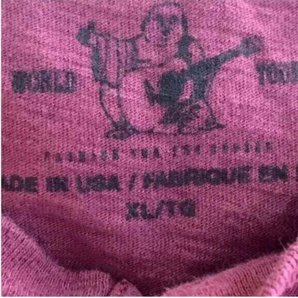 True Religion Men's Vintage Buddha Classic Flocked Horseshoe Slub Henley Size XL